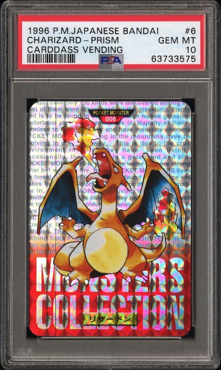 Charizard prism PSA 10, cert 63733575