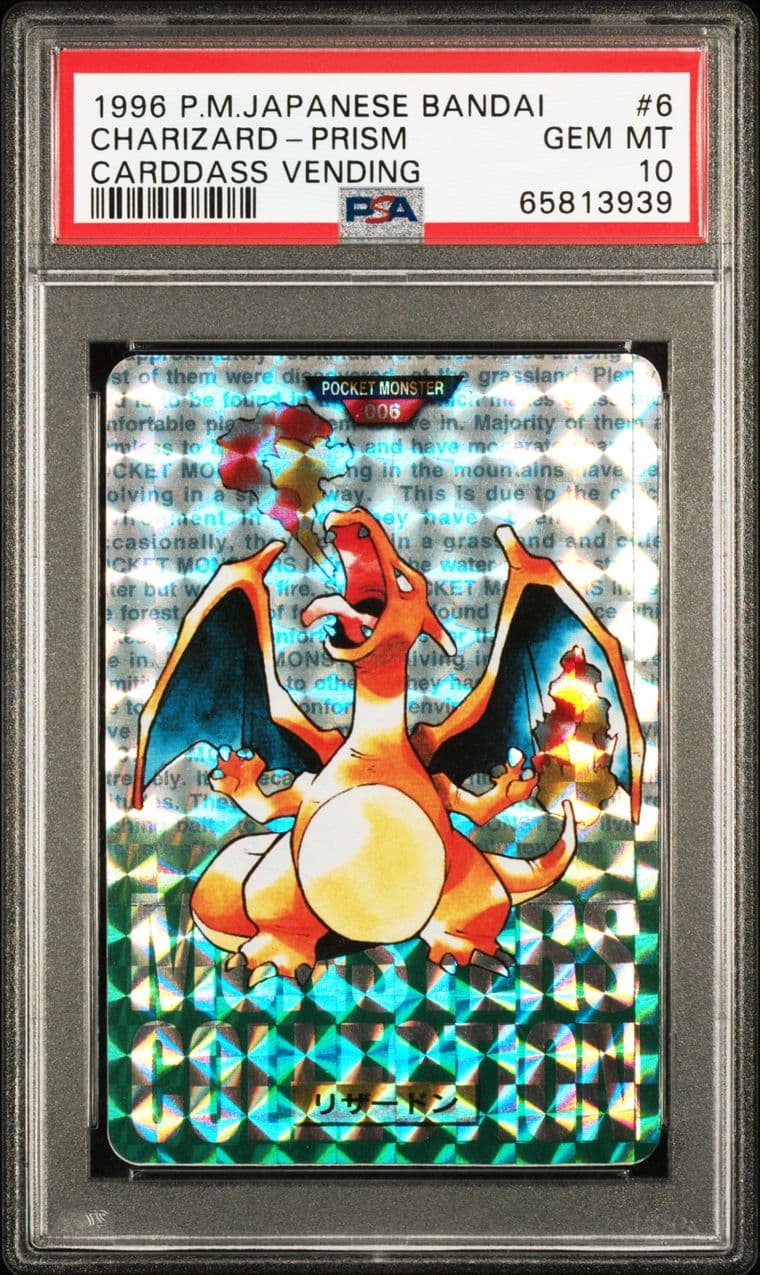 Charizard prism PSA 10, cert 65813939