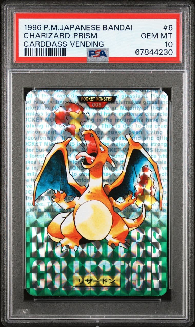 Charizard prism PSA 10, cert 67844230
