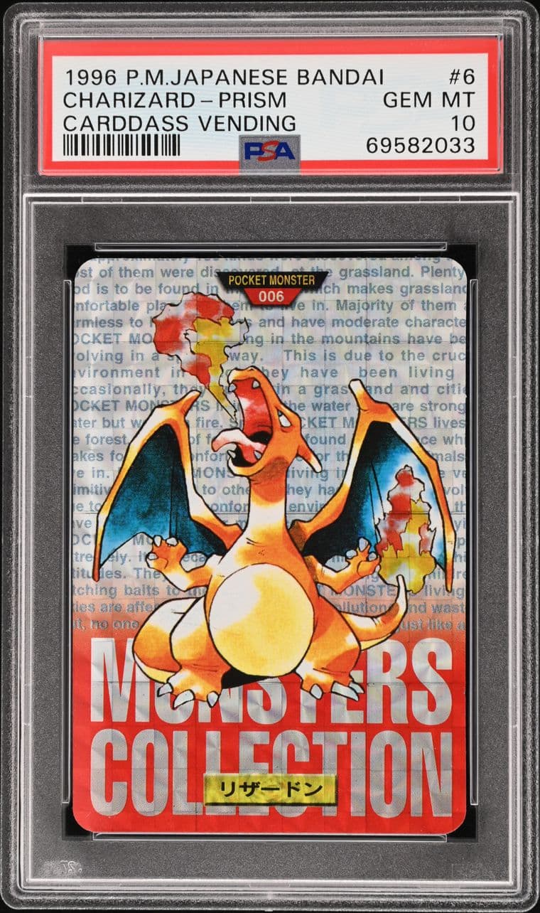 Charizard prism PSA 10, cert 69582033
