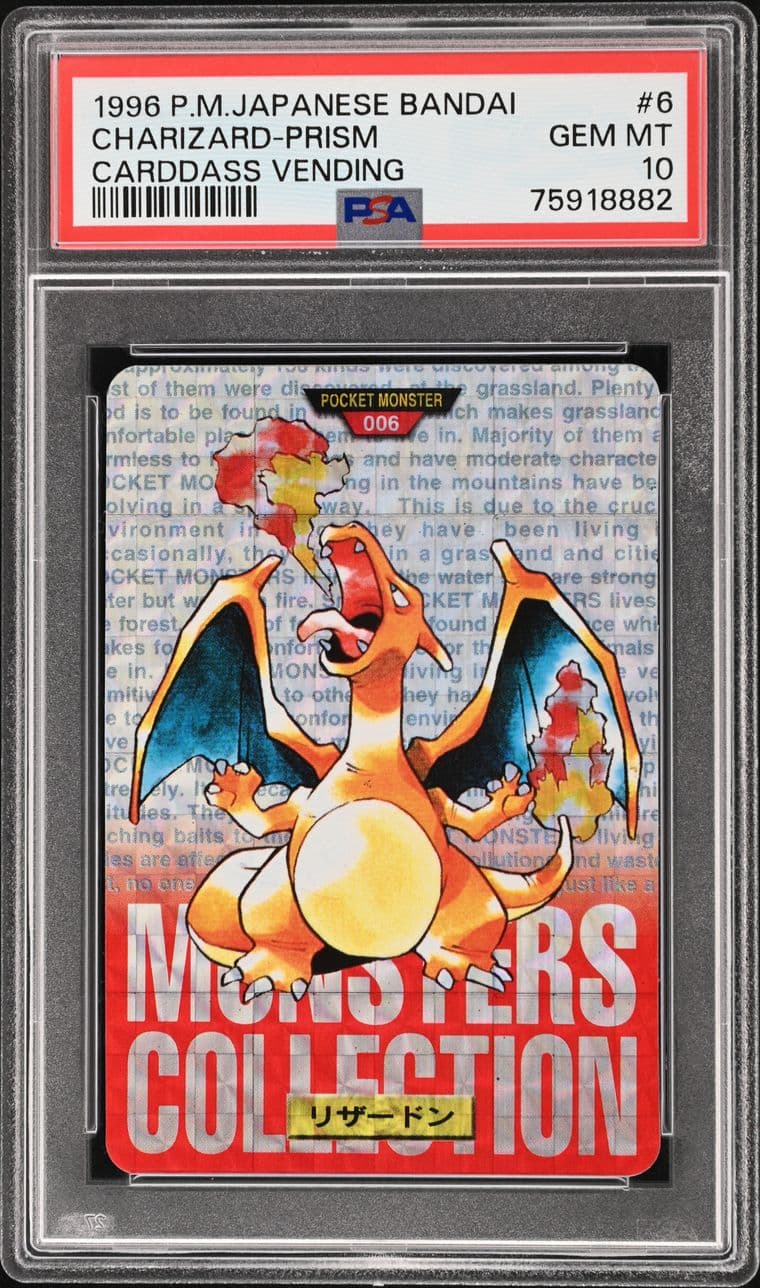 Charizard prism PSA 10, cert 75918882