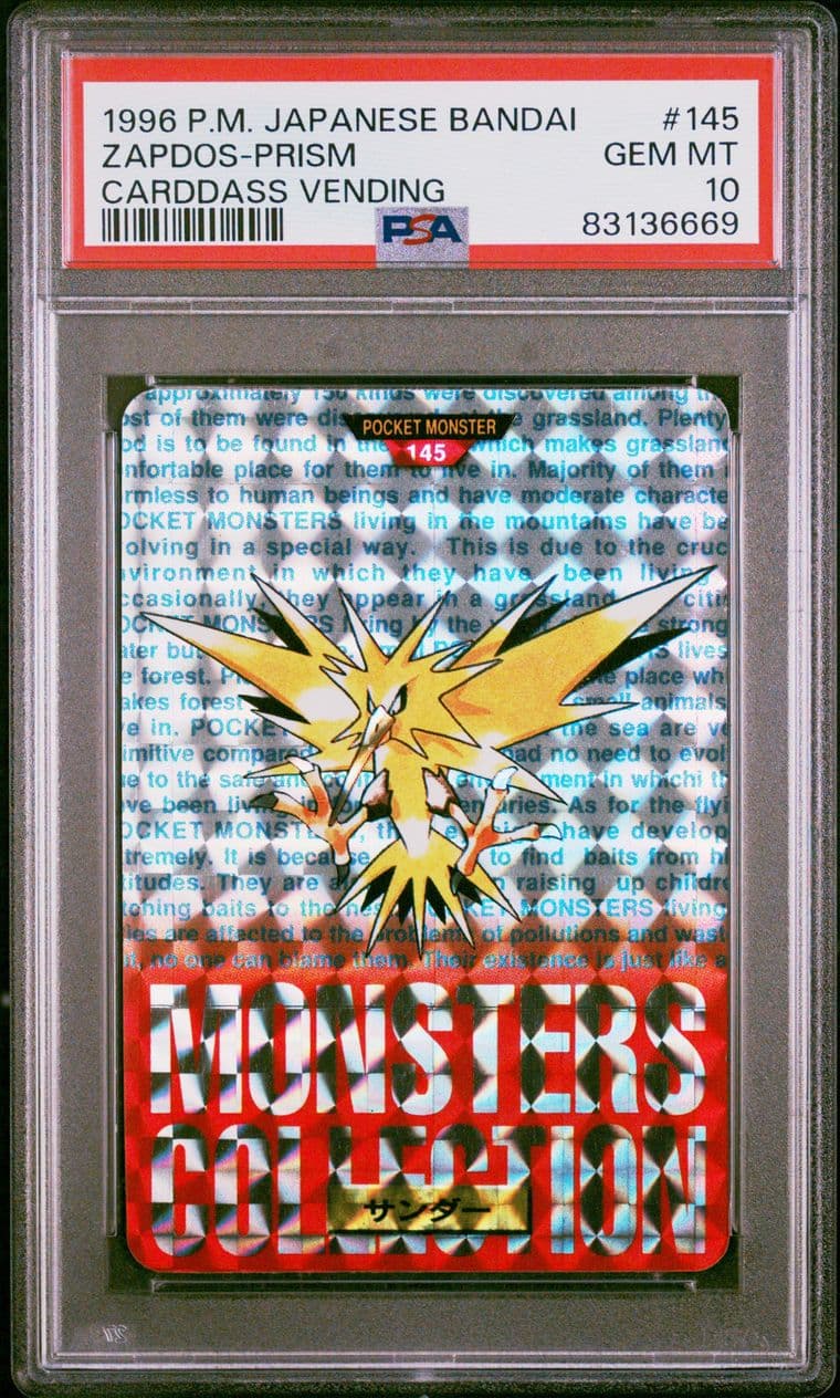 Zapdos prism PSA 10, cert 83136669