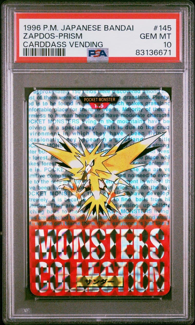 Zapdos prism PSA 10, cert 83136671