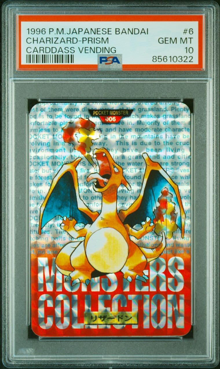 Charizard prism PSA 10, cert 85610322
