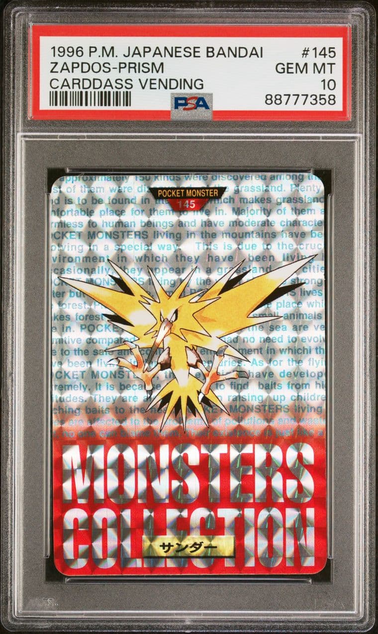 Zapdos prism PSA 10, cert 88777358