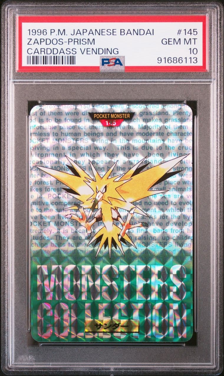 Zapdos prism PSA 10, cert 91686113