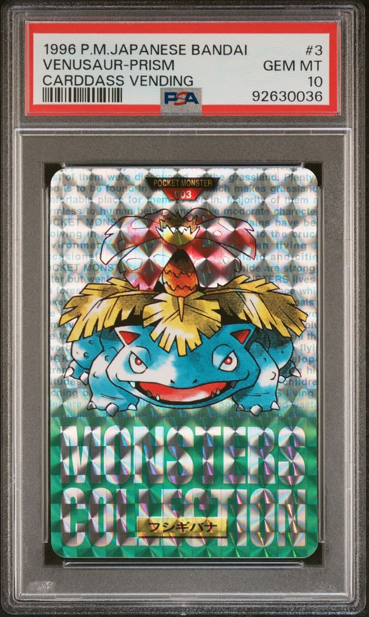 Venusaur prism PSA 10, cert 92630036