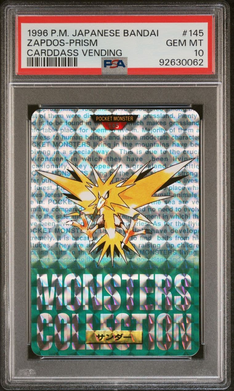 Zapdos prism PSA 10, cert 92630062