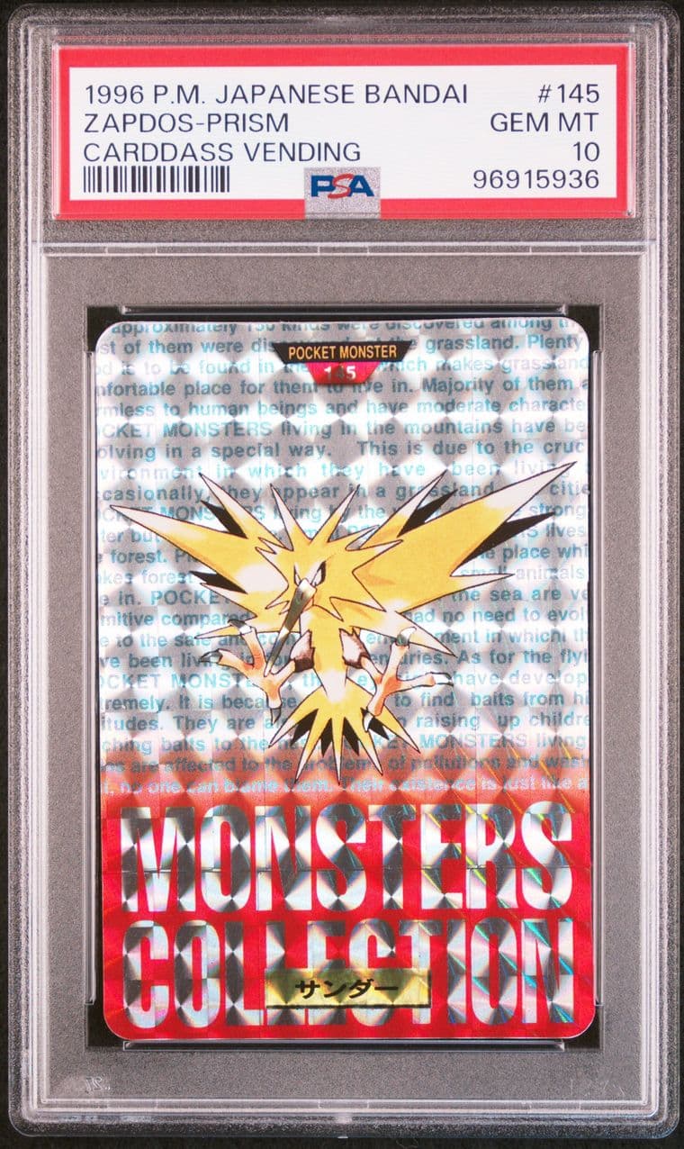 Zapdos prism PSA 10, cert 96915936