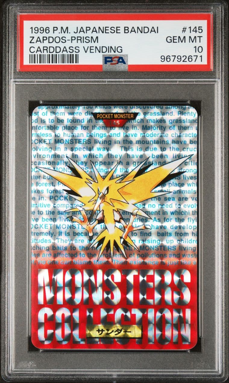Zapdos prism PSA 10, cert 96792671